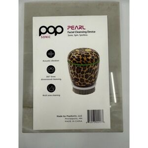 Pop Sonic Pearl Facial Cleansing Device Leopard Print Spin Spotless NIB